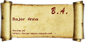 Bajer Anna névjegykártya